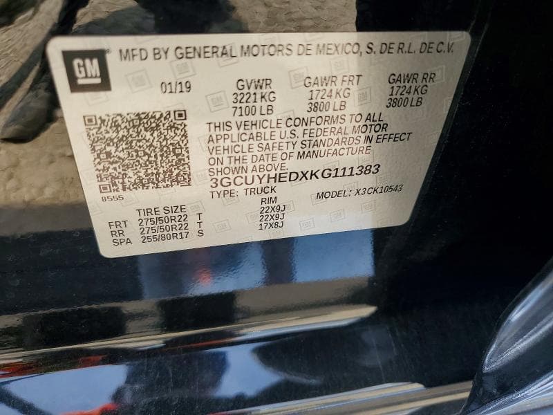 2019 CHEVROLET SILVERADO K1500 HIGH COUNTRY 13