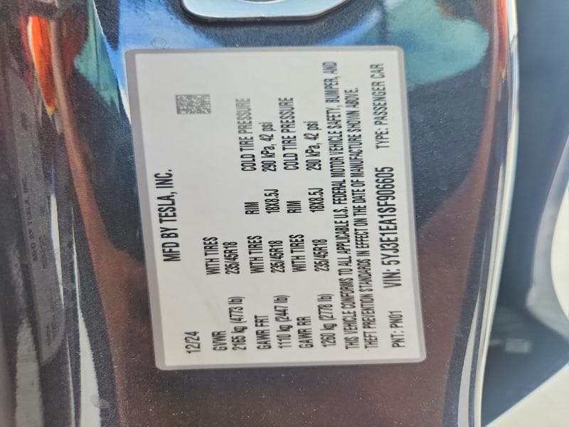 2025 TESLA MDL 3 13