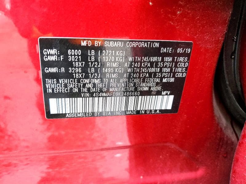 2019 SUBARU ASCENT PREMIUM 14