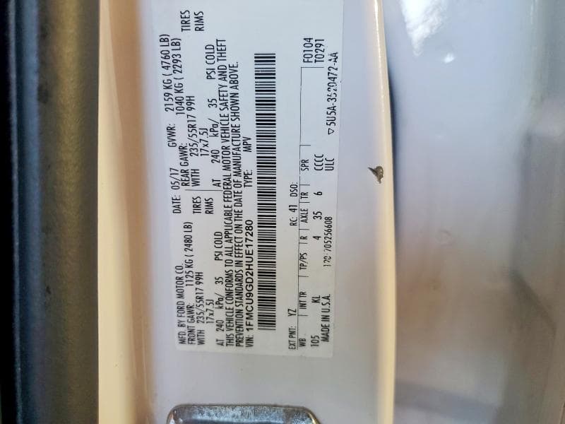 2017 FORD ESCAPE SE SE 12