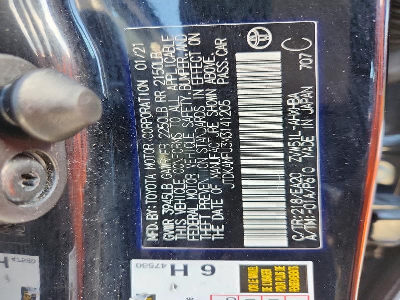 2021 TOYOTA PRIUS XLE 13