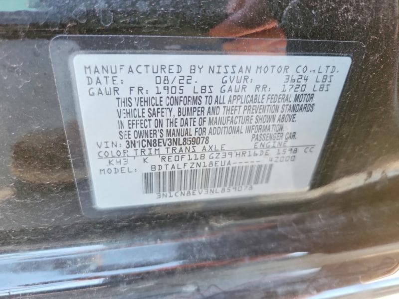 2022 NISSAN VERSA SV 12