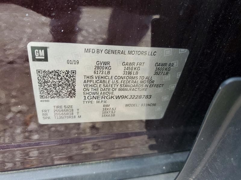 2019 CHEVROLET TRAVERSE LT LT 13