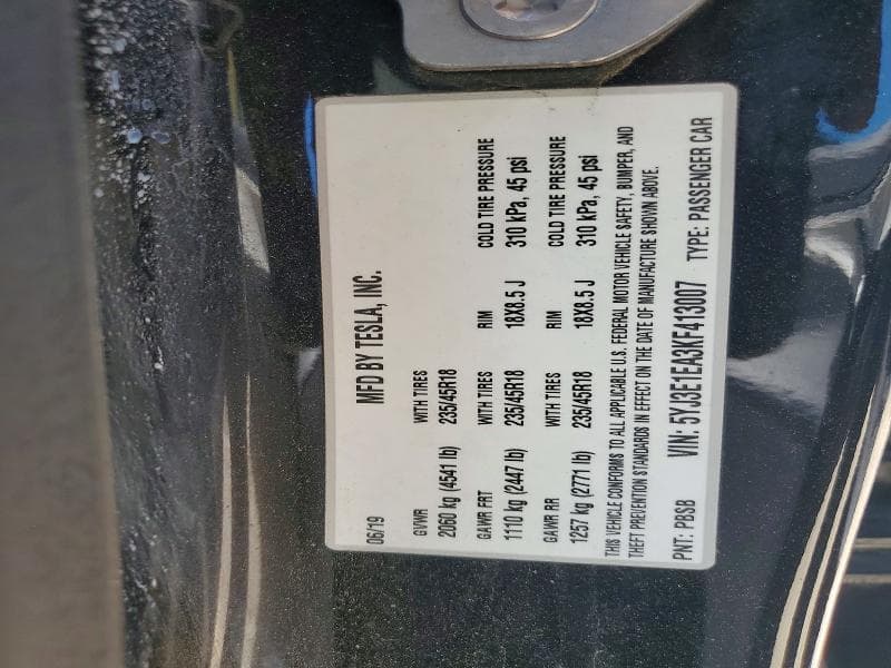 2019 TESLA MODEL 3 12