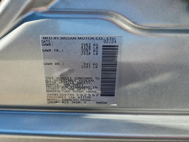 2024 NISSAN ALTIMA SV 12