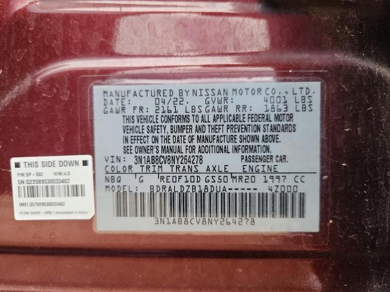 2022 NISSAN SENTRA SV 12