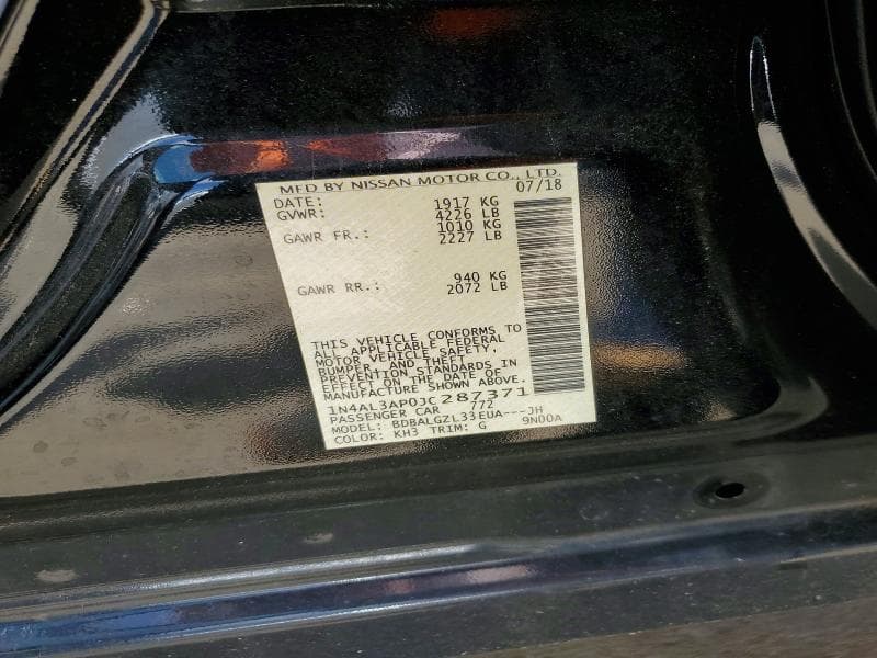 2018 NISSAN ALTIMA 2.5 S 2.5 S 13