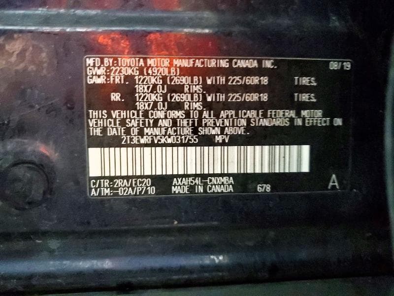 2019 TOYOTA RAV4 XSE XSE 12