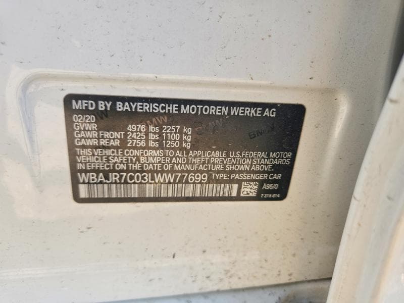 2020 BMW 530 XI 12