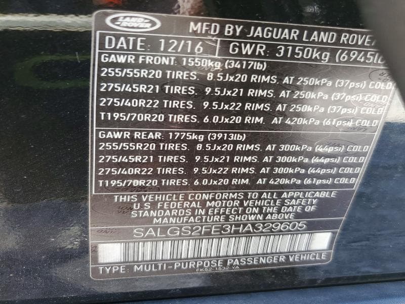 2017 LAND ROVER RANGE ROVER SUPERCHARGED SUPERCHARGED 14