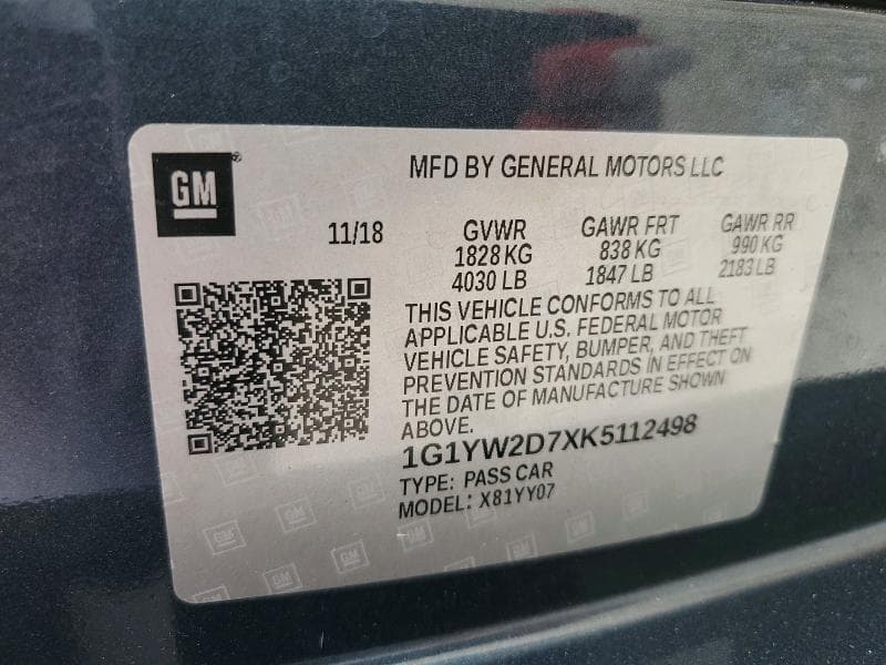 2019 CHEVROLET CORVETTE GRAND SPORT 1LT 12