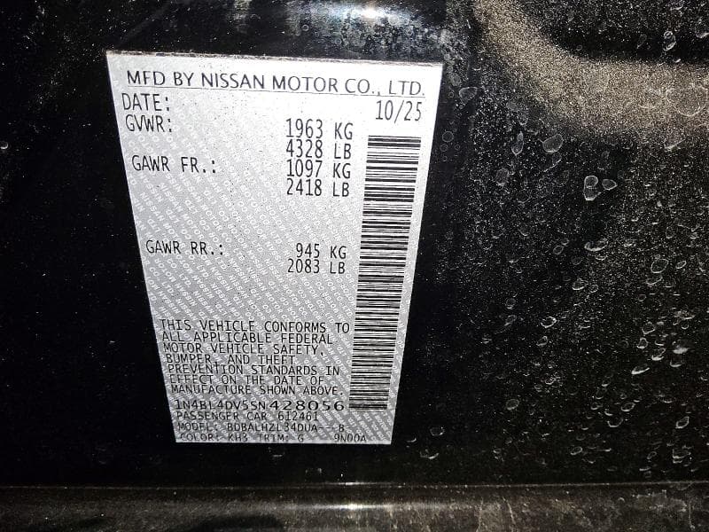2025 NISSAN ALTIMA SV 13