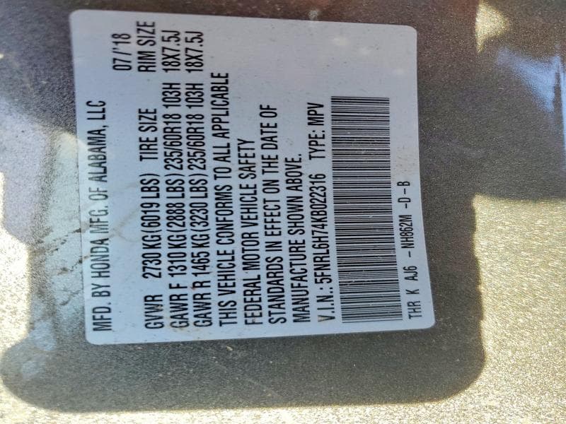 2019 HONDA ODYSSEY EXL EXL 13