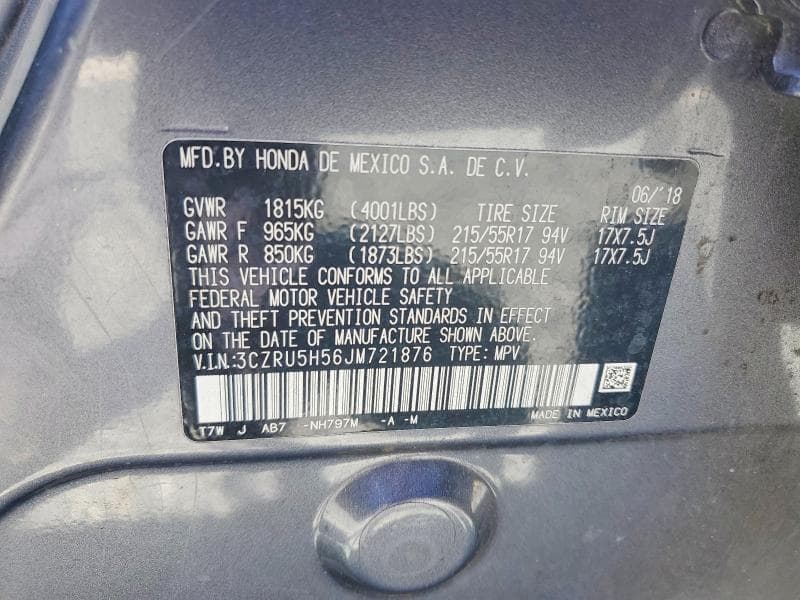 2018 HONDA HR-V EX EX 12