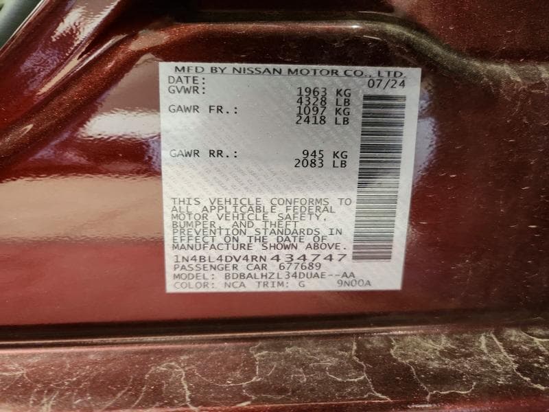 2024 NISSAN ALTIMA SV 12