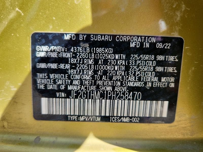 2023 SUBARU CROSSTREK LIMITED LIMITED 12
