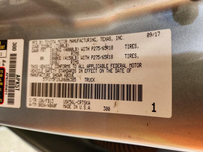 2018 TOYOTA TUNDRA SR5 12