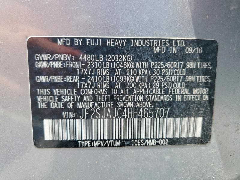 2017 SUBARU FORESTER 2.5I LIMITED 13