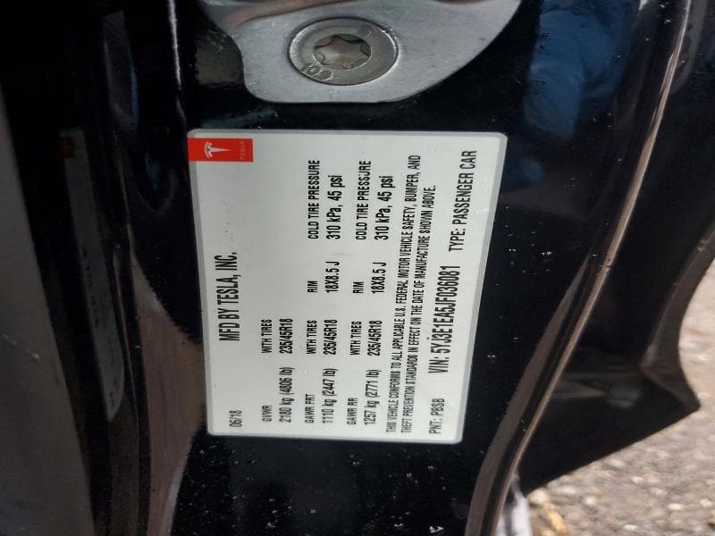 2018 TESLA MODEL 3 12