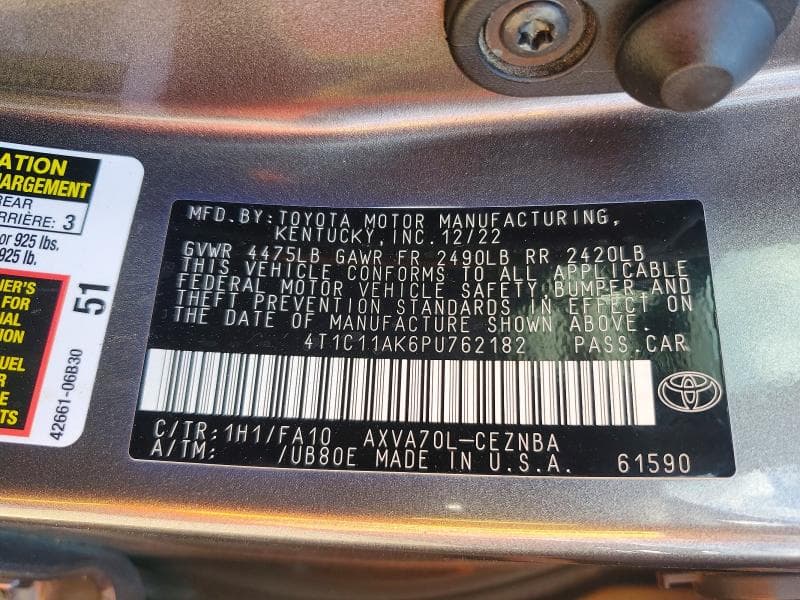 2023 TOYOTA CAMRY LE 12