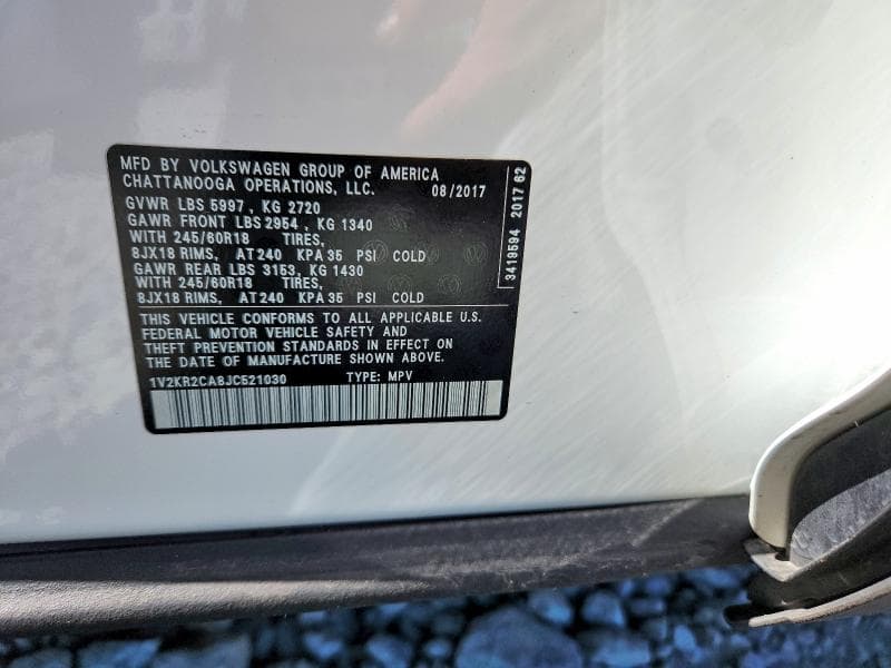 2018 VOLKSWAGEN ATLAS SE SE 14