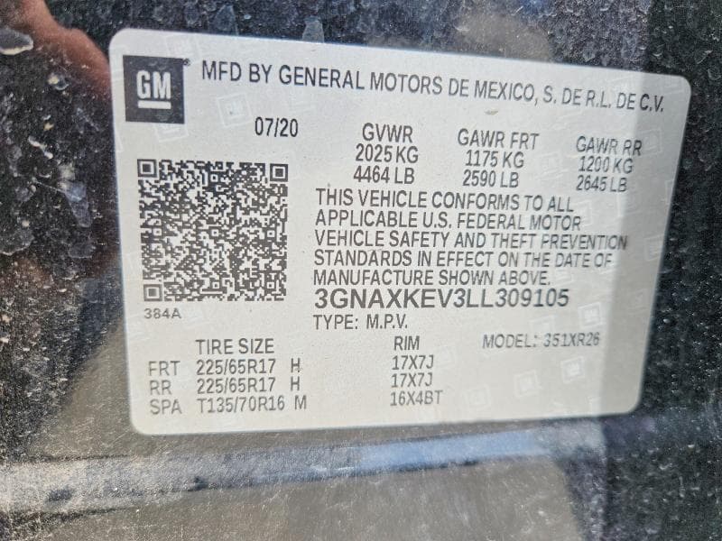2020 CHEVROLET EQUINOX LT LT 12
