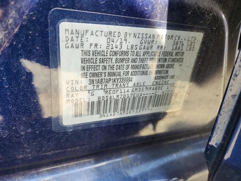2019 NISSAN SENTRA SR SR 13