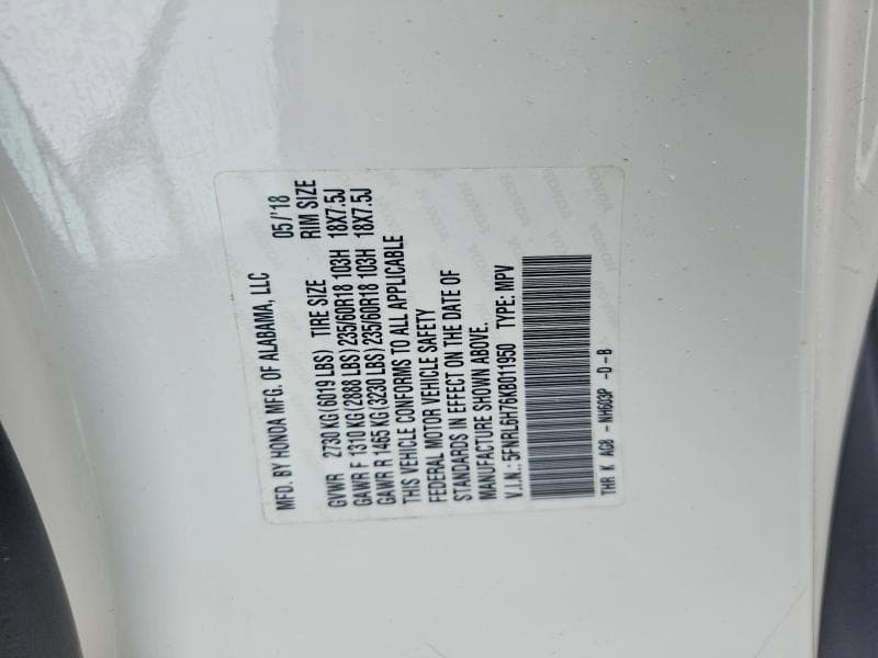 2019 HONDA ODYSSEY EXL 13