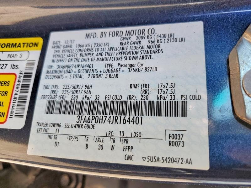 2018 FORD FUSION SE 12