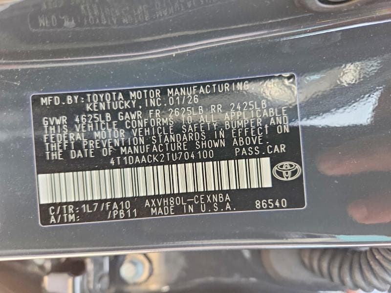 2026 TOYOTA CAMRY LE 12