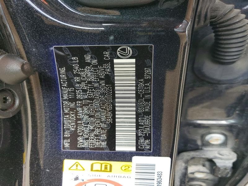 2016 LEXUS ES 350 350 12