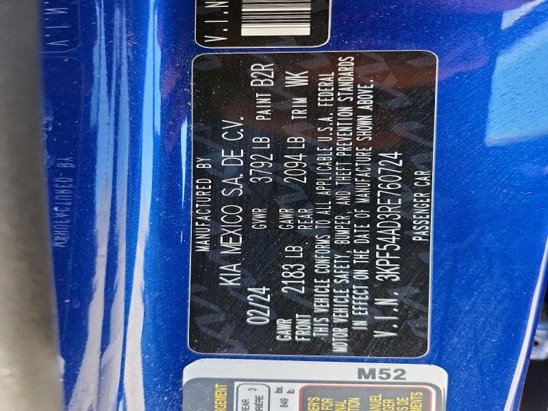 2024 KIA FORTE GT LINE 12