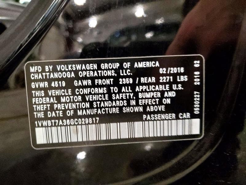2016 VOLKSWAGEN PASSAT SE SE 13
