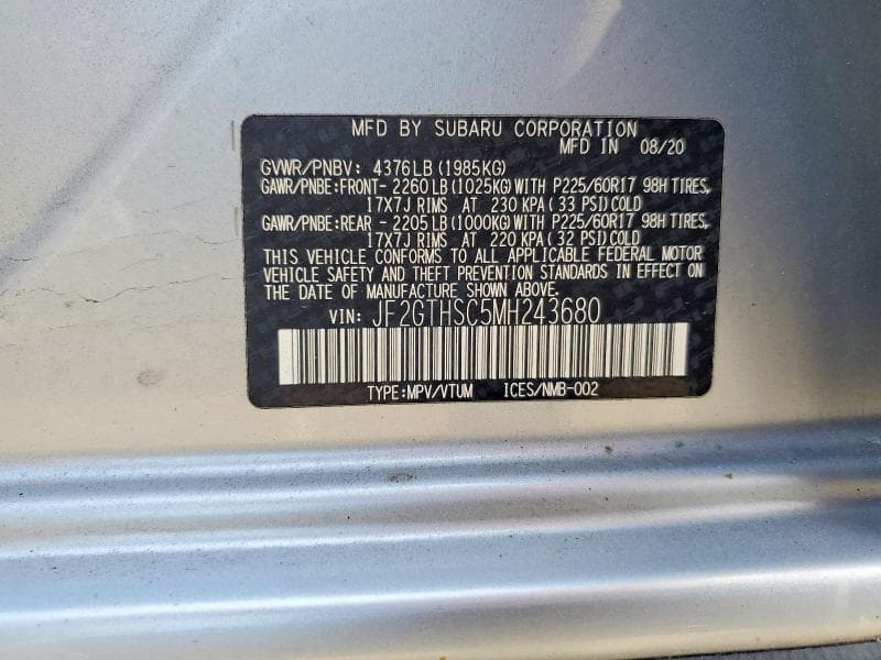 2021 SUBARU CROSSTREK SPORT 13