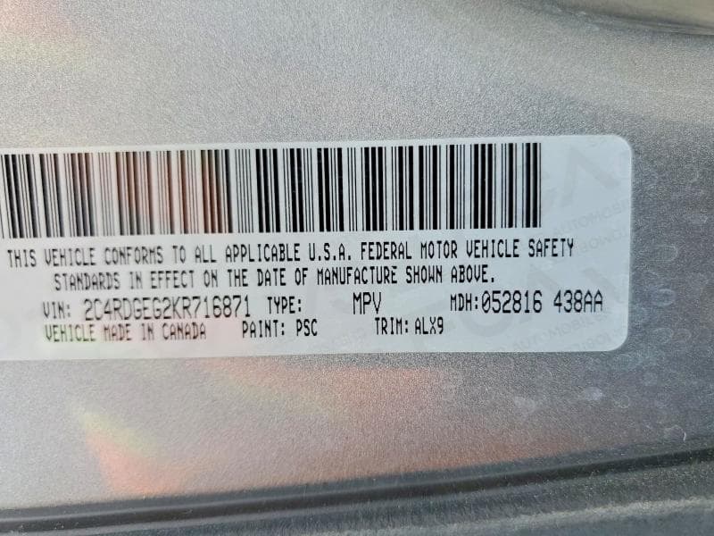 2019 DODGE GRAND CARAVAN GT GT 14