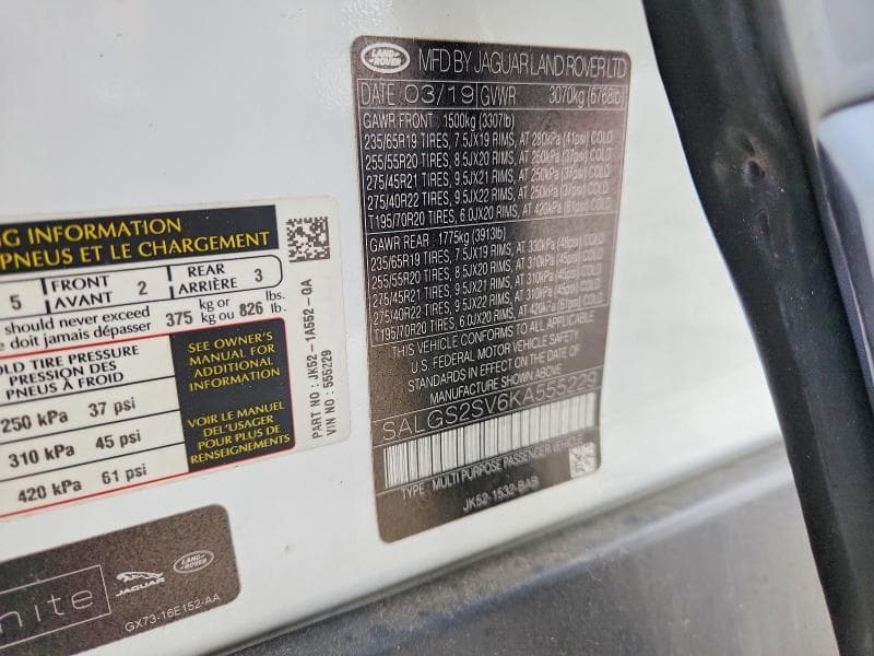 2019 LAND ROVER RANGE ROVER HSE 13
