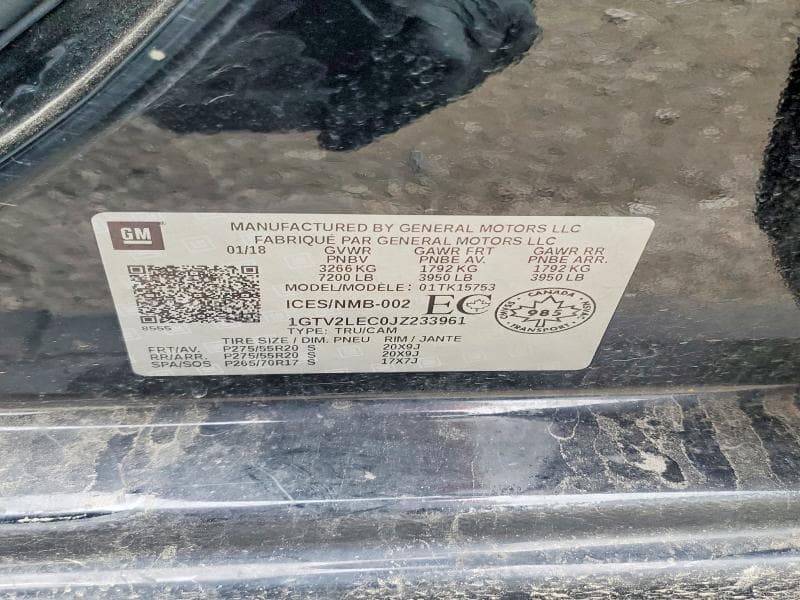 2018 GMC SIERRA K1500 K1500 12