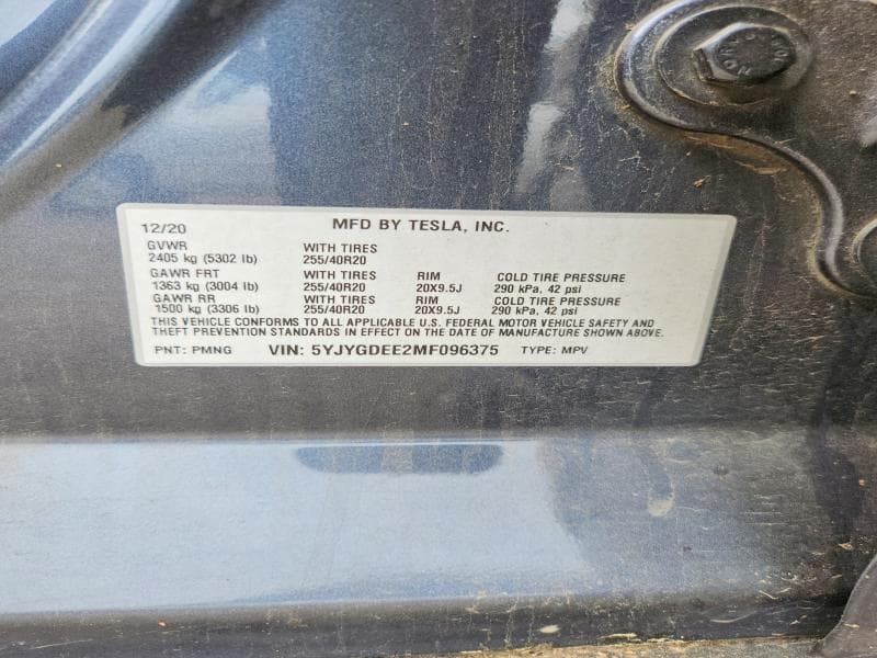 2021 TESLA MODEL Y 14