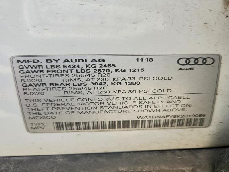 2019 AUDI Q5 PREMIUM PLUS PREMIUM PLUS 13