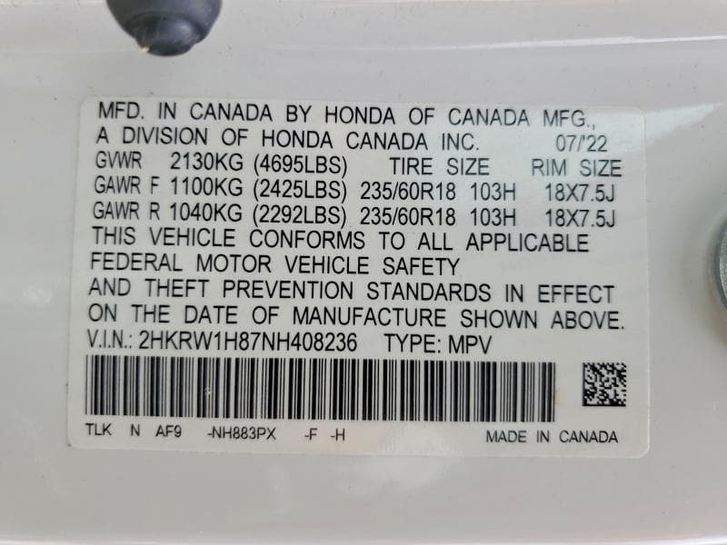2022 HONDA CR-V EXL EXL 13