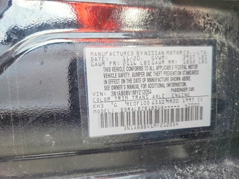 2021 NISSAN SENTRA S S 12