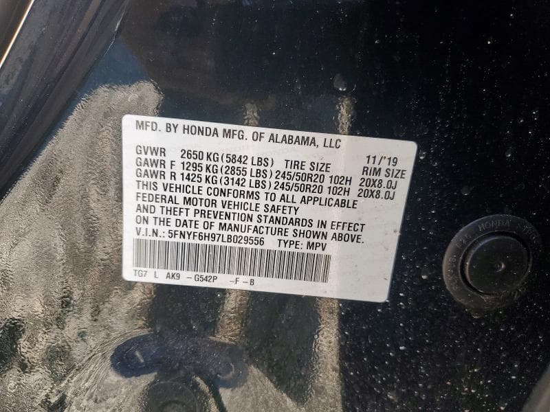 2020 HONDA PILOT TOURING 13