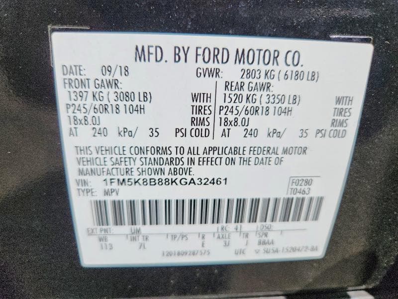 2019 FORD EXPLORER 12