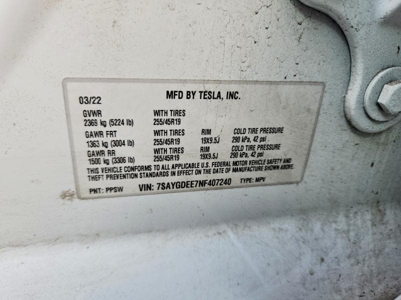 2022 TESLA MODEL Y 12