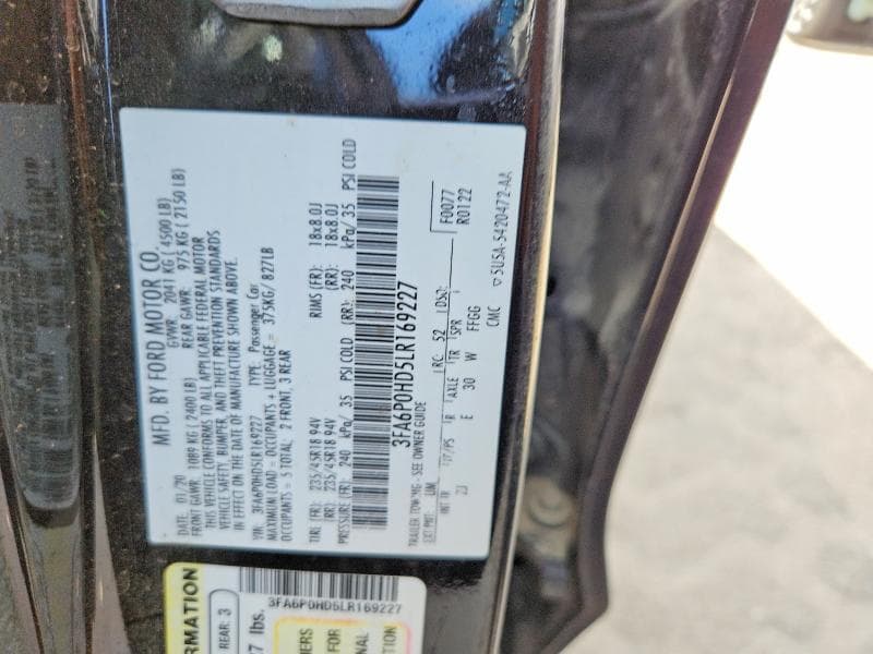 2020 FORD FUSION SE SE 12