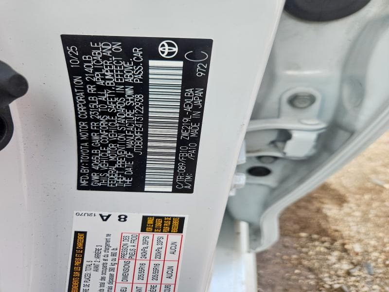 2026 TOYOTA COROLLA HYBRID LE LE 12