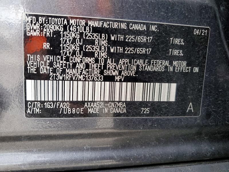 2021 TOYOTA RAV4 XLE 13