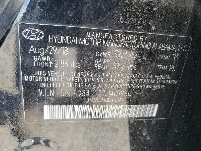 2018 HYUNDAI ELANTRA SEL 12