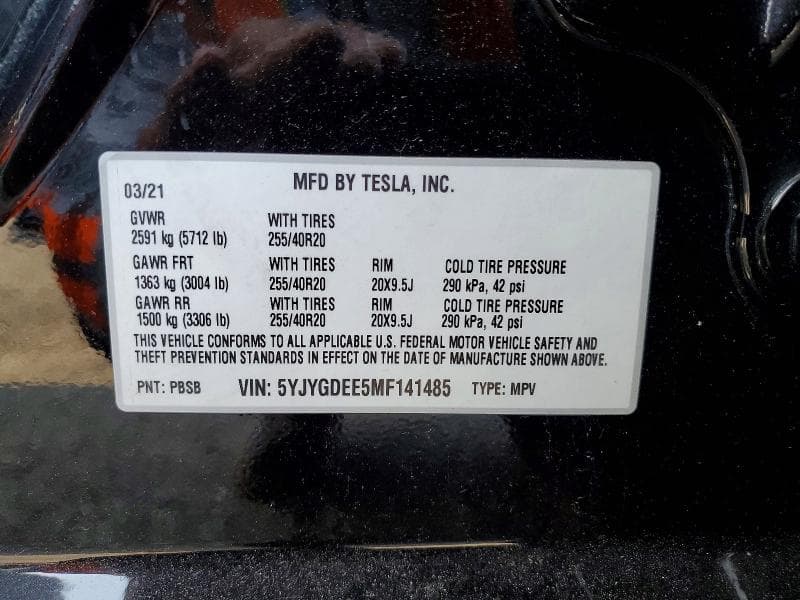 2021 TESLA MODEL Y 13