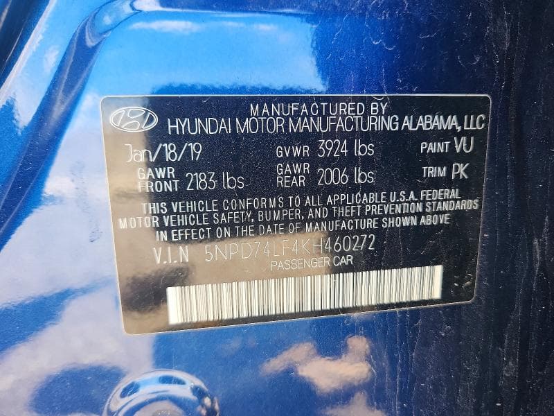 2019 HYUNDAI ELANTRA SE SE 12